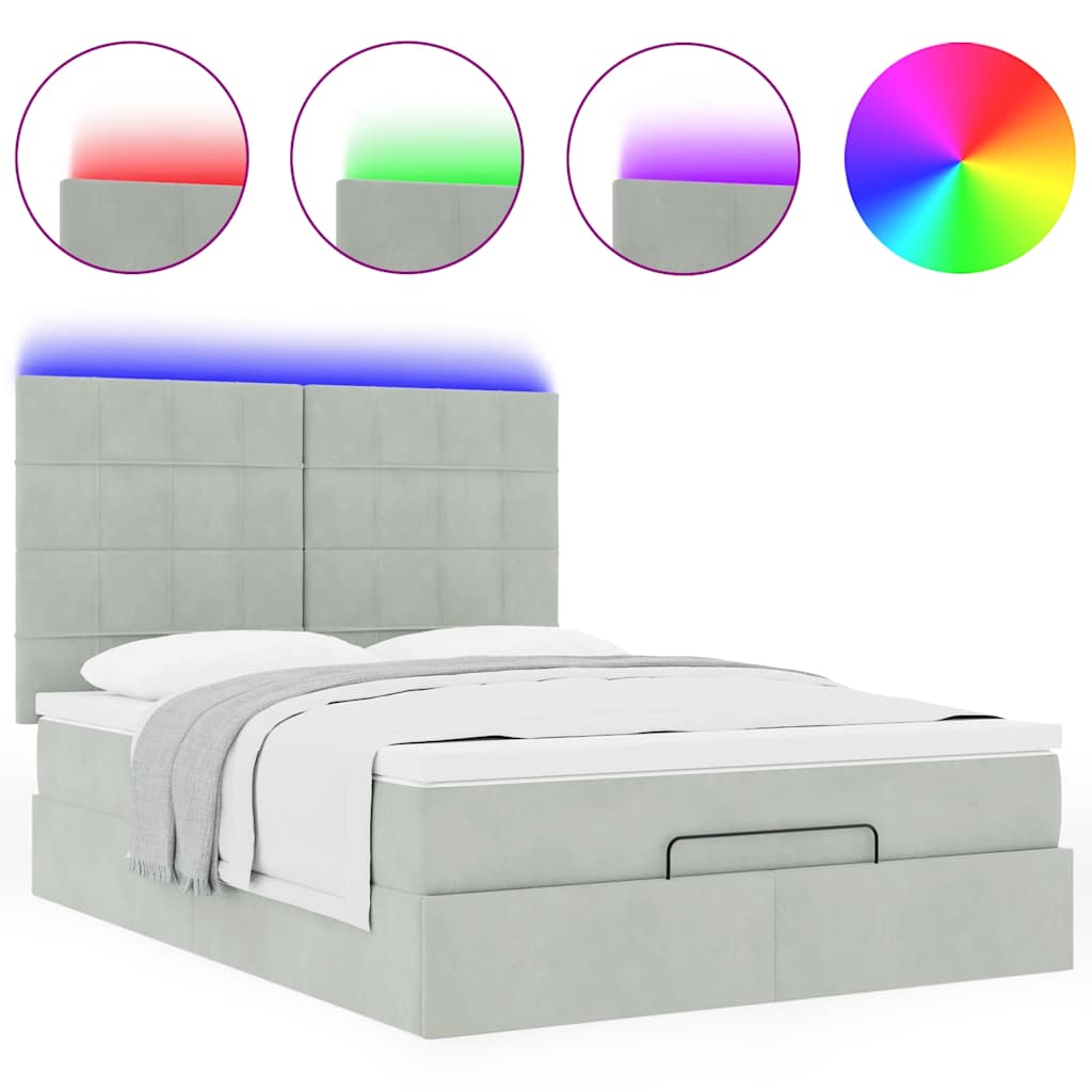 Struttura Letto Pouf con Materassi 140x190 cm Velluto | homemem39