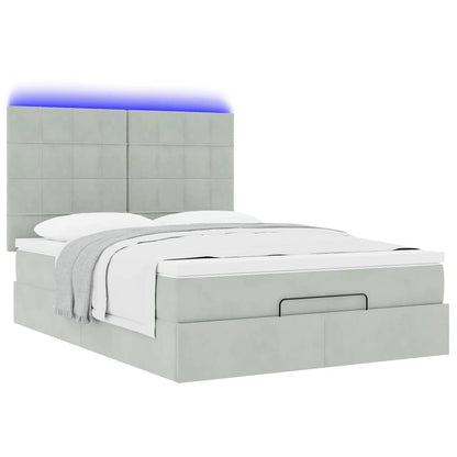 Struttura Letto Pouf con Materassi 140x190 cm Velluto | homemem39