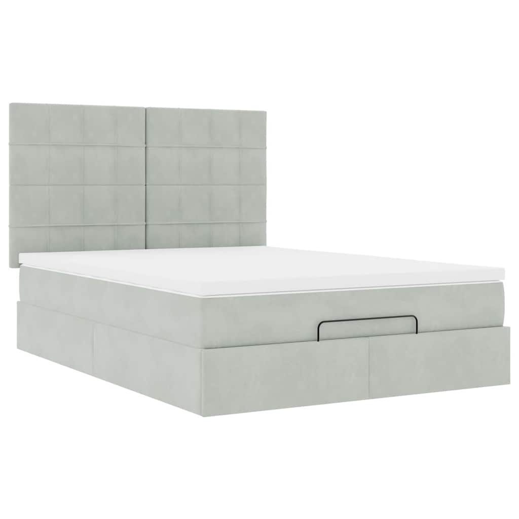Struttura Letto Pouf con Materassi 140x190 cm Velluto | homemem39