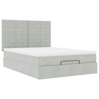 Struttura Letto Pouf con Materassi 140x190 cm Velluto | homemem39