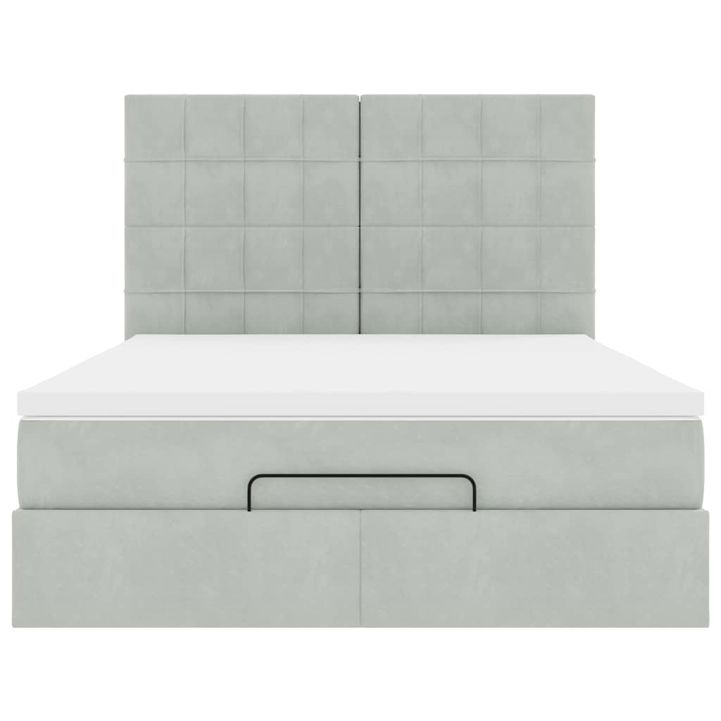 Struttura Letto Pouf con Materassi 140x190 cm Velluto | homemem39