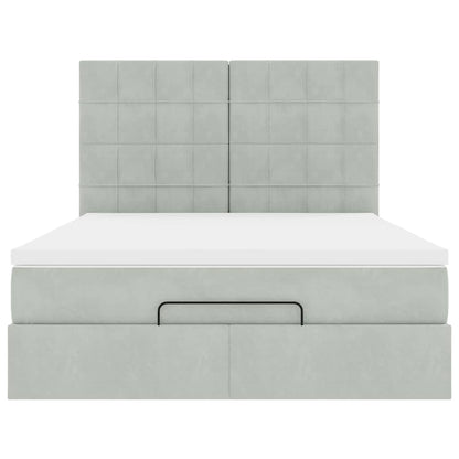 Struttura Letto Pouf con Materassi 140x190 cm Velluto | homemem39