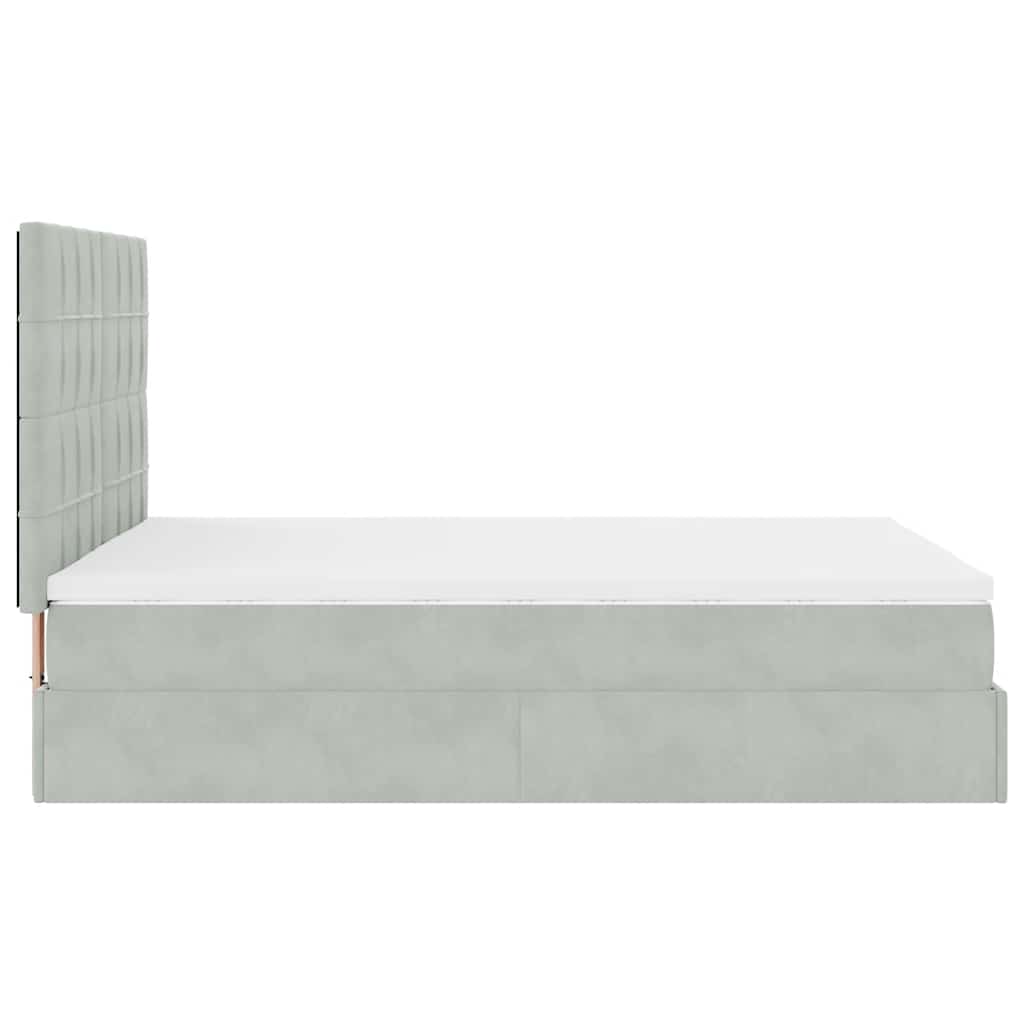 Struttura Letto Pouf con Materassi 140x190 cm Velluto | homemem39