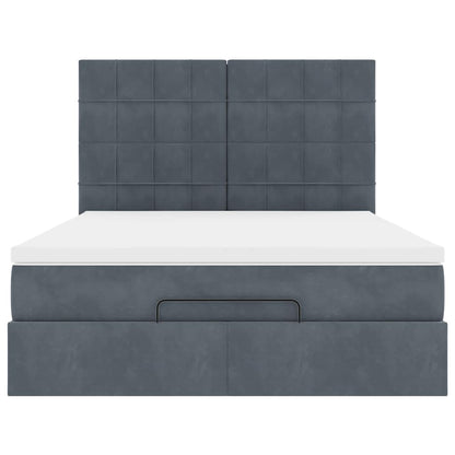 Struttura Letto Pouf con Materassi 140x190 cm Velluto