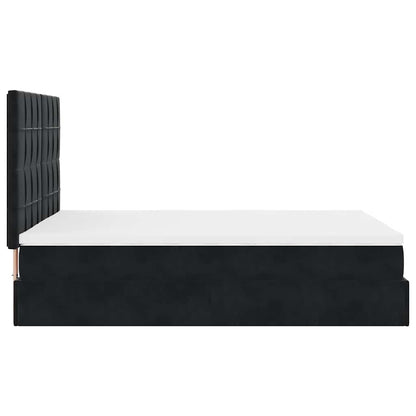 Struttura Letto Pouf con Materassi Nero 140x190 cm in Velluto | homemem39