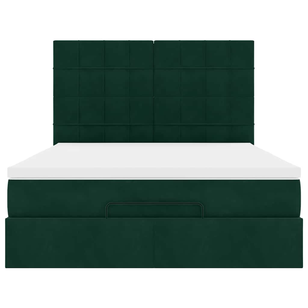 Struttura Letto Pouf con Materassi 140x190 cm in Velluto | homemem39