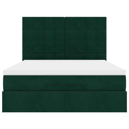 Struttura Letto Pouf con Materassi 140x190 cm in Velluto | homemem39