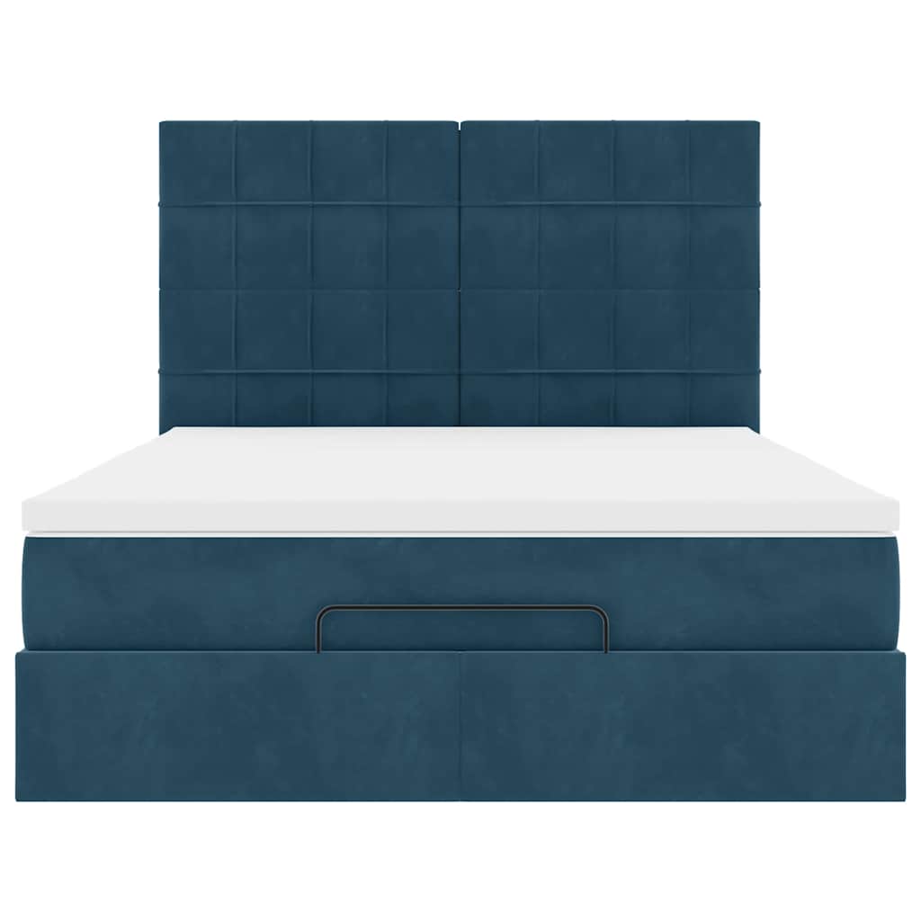 Struttura Letto Pouf con Materassi 140x190 cm in Velluto | homemem39