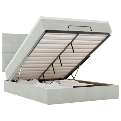 Struttura Letto Pouf con Materassi 140x200 cm in Velluto - homemem39