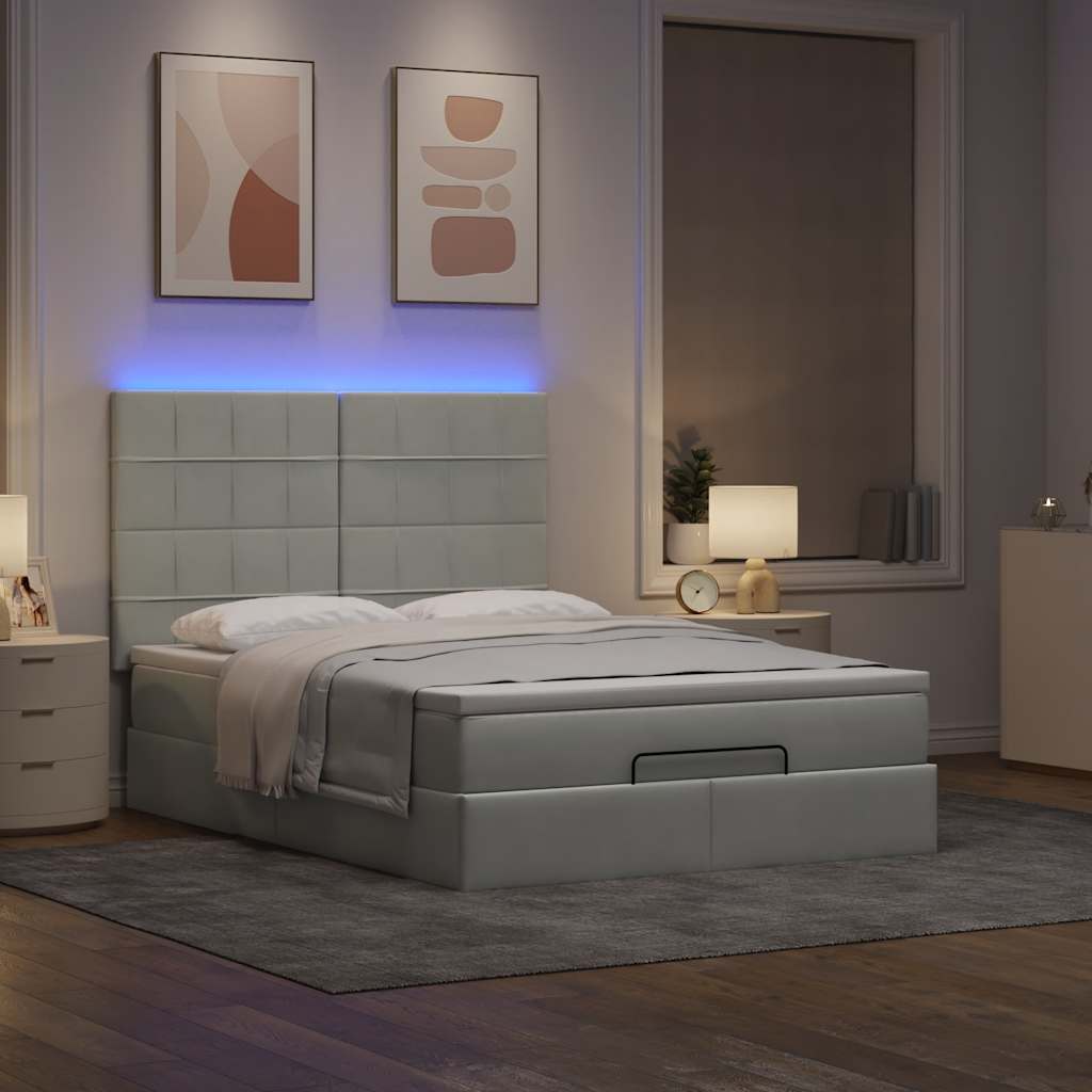 Struttura Letto Pouf con Materassi 140x200 cm in Velluto - homemem39