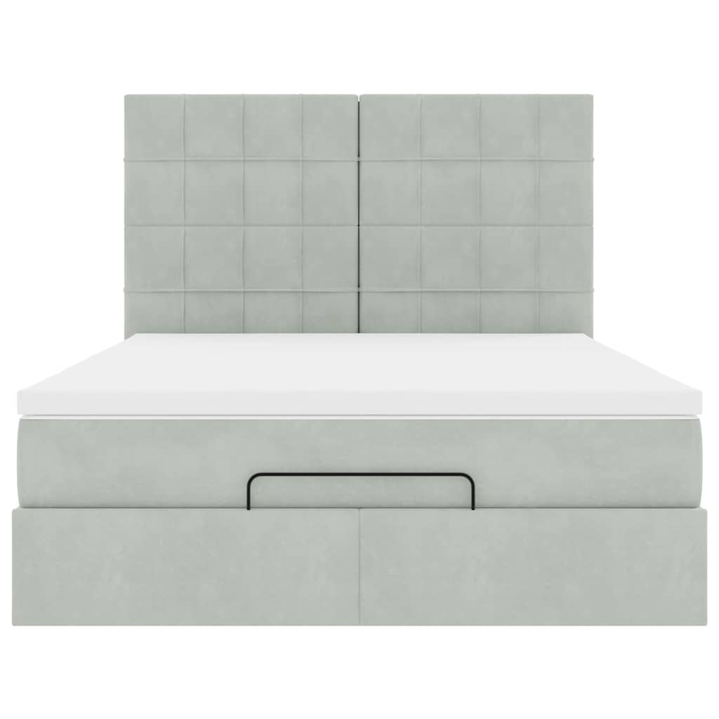 Struttura Letto Pouf con Materassi 140x200 cm in Velluto - homemem39