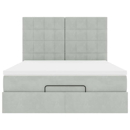 Struttura Letto Pouf con Materassi 140x200 cm in Velluto - homemem39