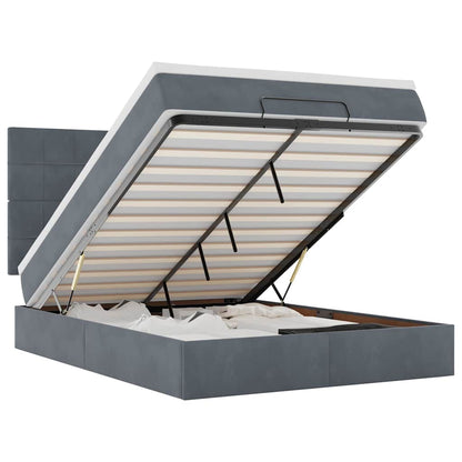 Struttura Letto Pouf con Materassi 140x200 cm in Velluto - homemem39