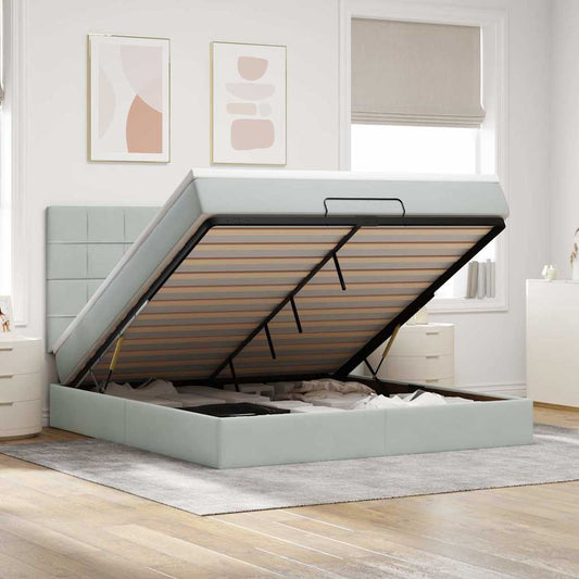 Struttura Letto Pouf con Materassi 160x200 cm in Velluto