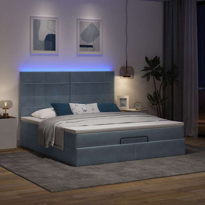 Struttura Letto Pouf con Materassi 160x200 cm in Velluto | homemem39