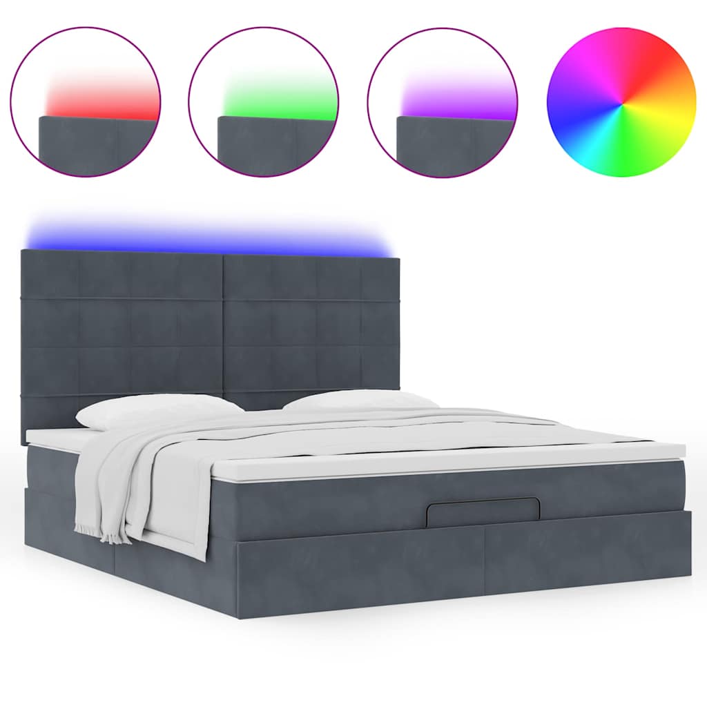 Struttura Letto Pouf con Materassi 160x200 cm in Velluto | homemem39