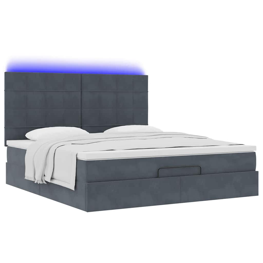 Struttura Letto Pouf con Materassi 160x200 cm in Velluto | homemem39