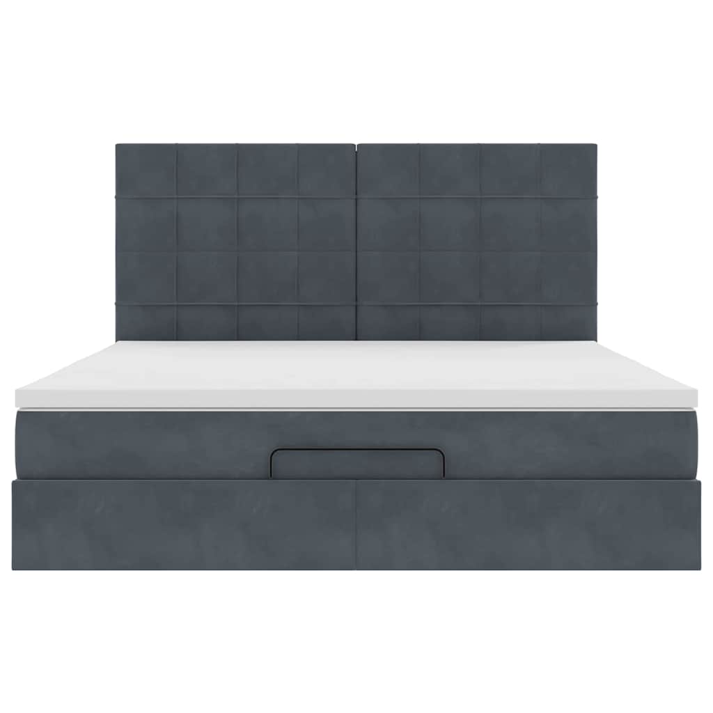 Struttura Letto Pouf con Materassi 160x200 cm in Velluto | homemem39