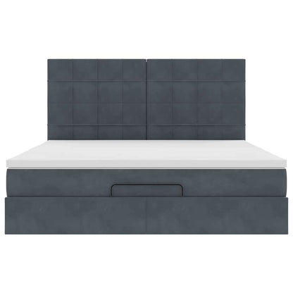 Struttura Letto Pouf con Materassi 160x200 cm in Velluto | homemem39