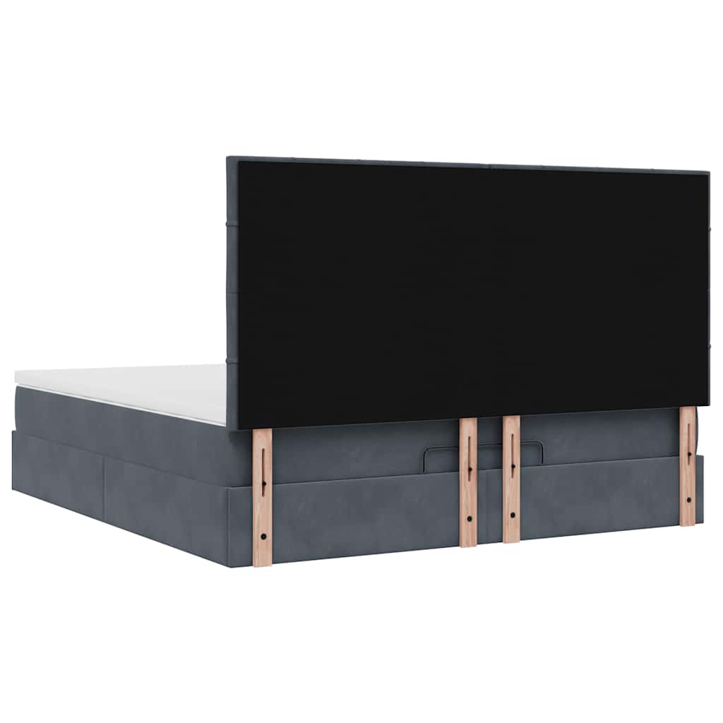 Struttura Letto Pouf con Materassi 160x200 cm in Velluto | homemem39