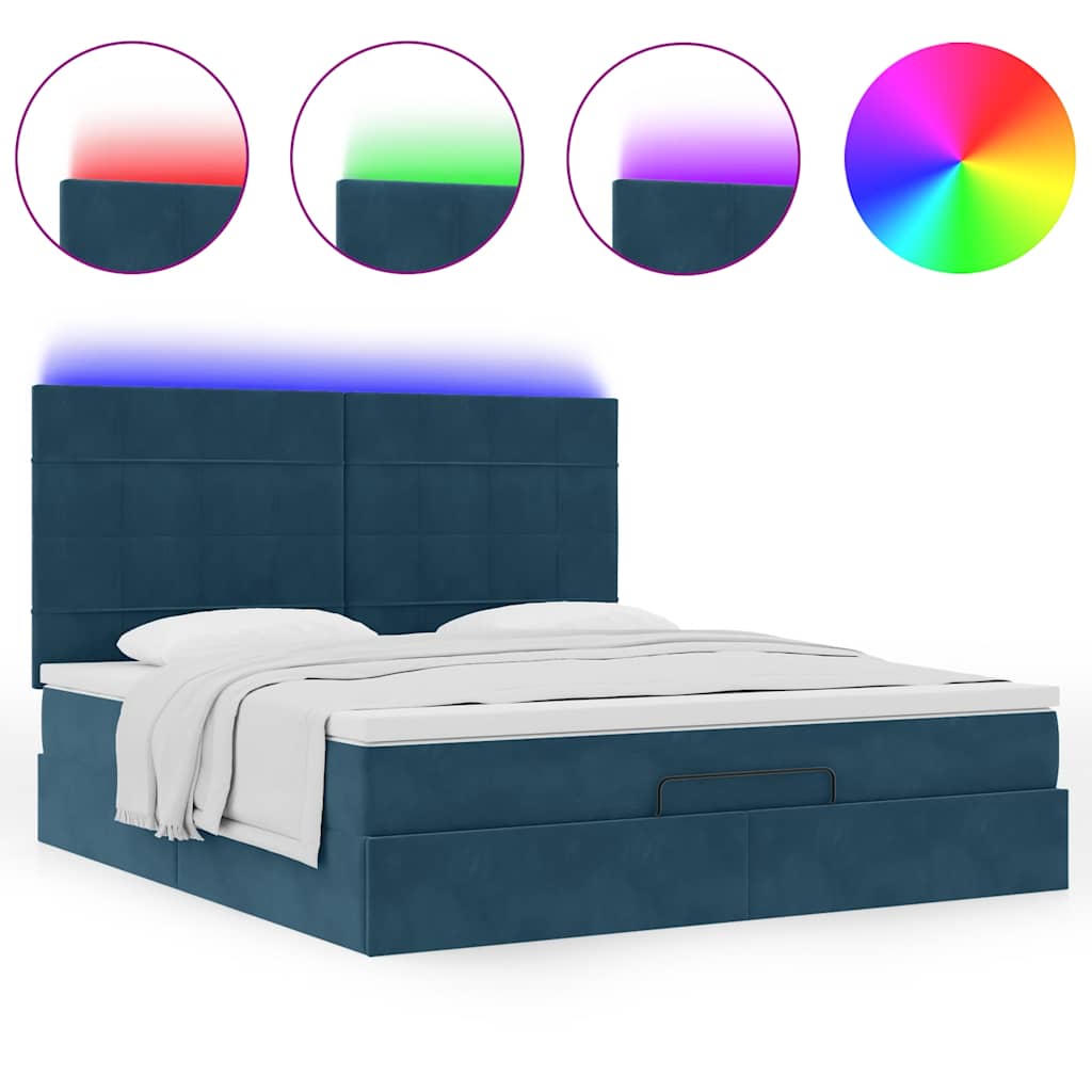 Struttura Letto Pouf con Materassi 160x200 cm Velluto | homemem39