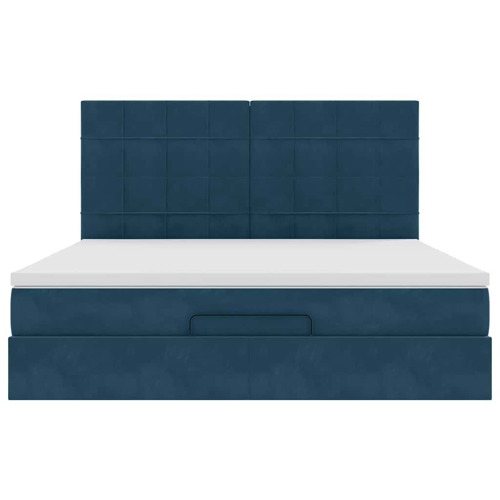 Struttura Letto Pouf con Materassi 160x200 cm Velluto