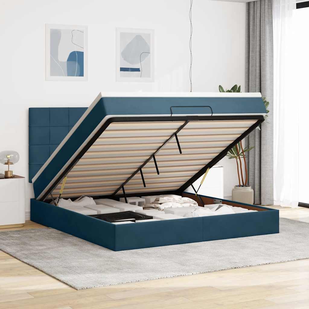 Struttura Letto Pouf con Materassi 160x200 cm Velluto | homemem39