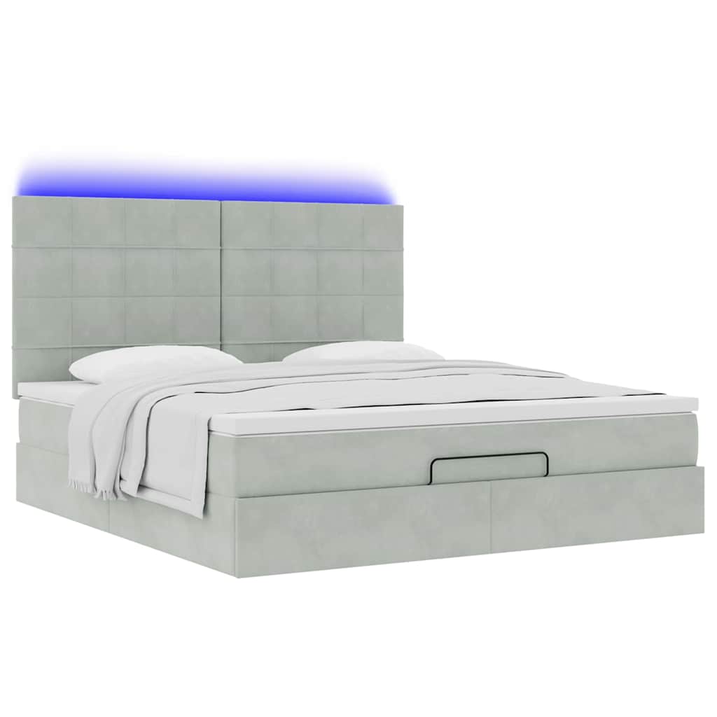 Struttura Letto Pouf con Materassi 180x200 cm Velluto | homemem39
