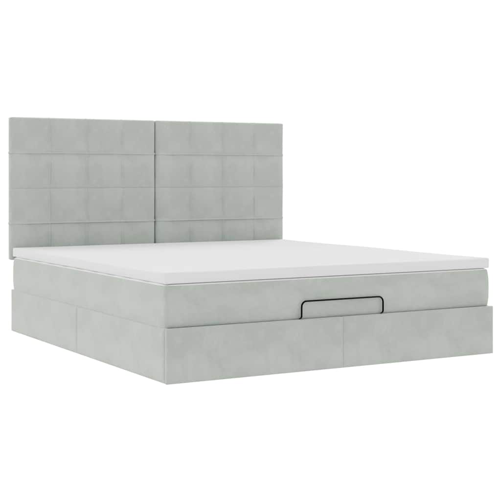 Struttura Letto Pouf con Materassi 180x200 cm Velluto | homemem39