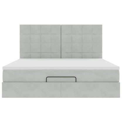 Struttura Letto Pouf con Materassi 180x200 cm Velluto | homemem39