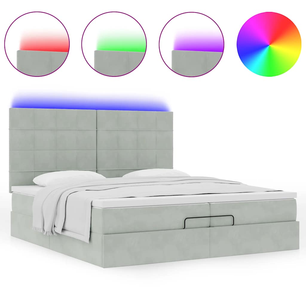Struttura Letto Pouf con Materassi 200x200 cm Velluto | homemem39