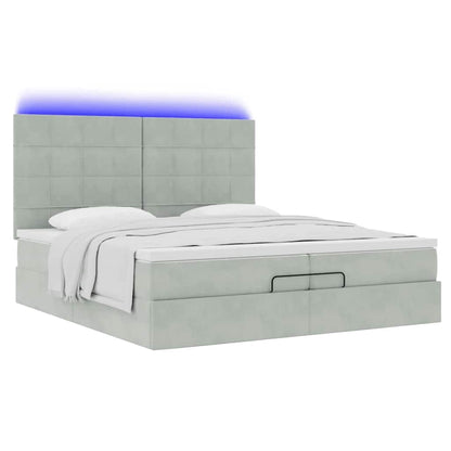 Struttura Letto Pouf con Materassi 200x200 cm Velluto | homemem39