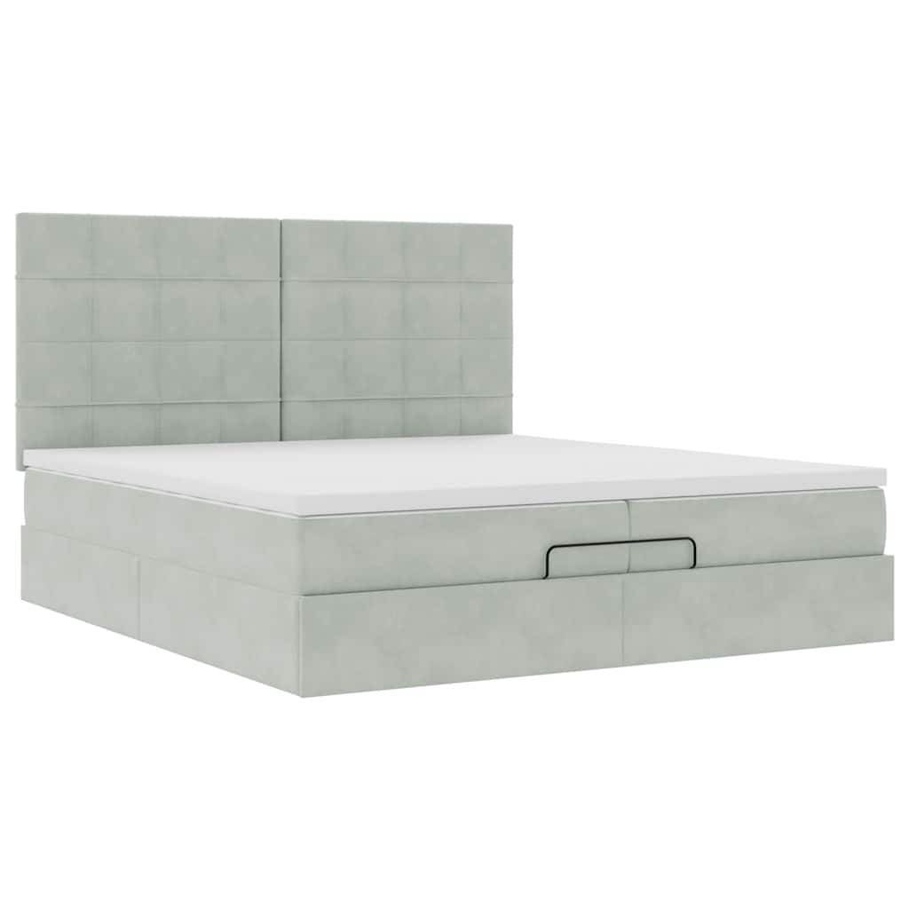 Struttura Letto Pouf con Materassi 200x200 cm Velluto | homemem39
