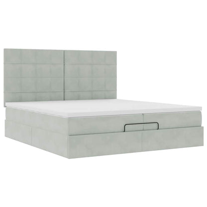 Struttura Letto Pouf con Materassi 200x200 cm Velluto | homemem39