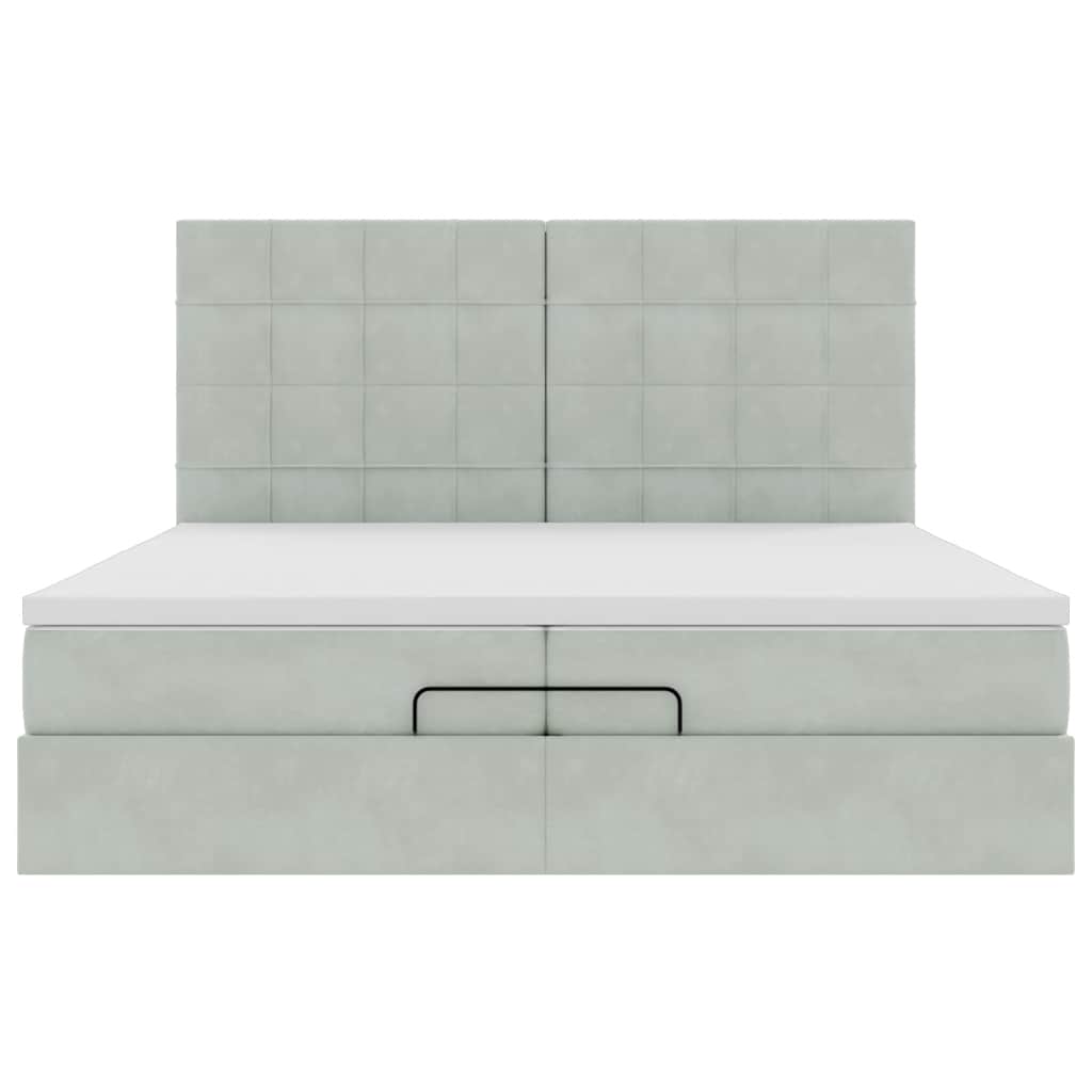 Struttura Letto Pouf con Materassi 200x200 cm Velluto | homemem39