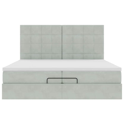 Struttura Letto Pouf con Materassi 200x200 cm Velluto | homemem39