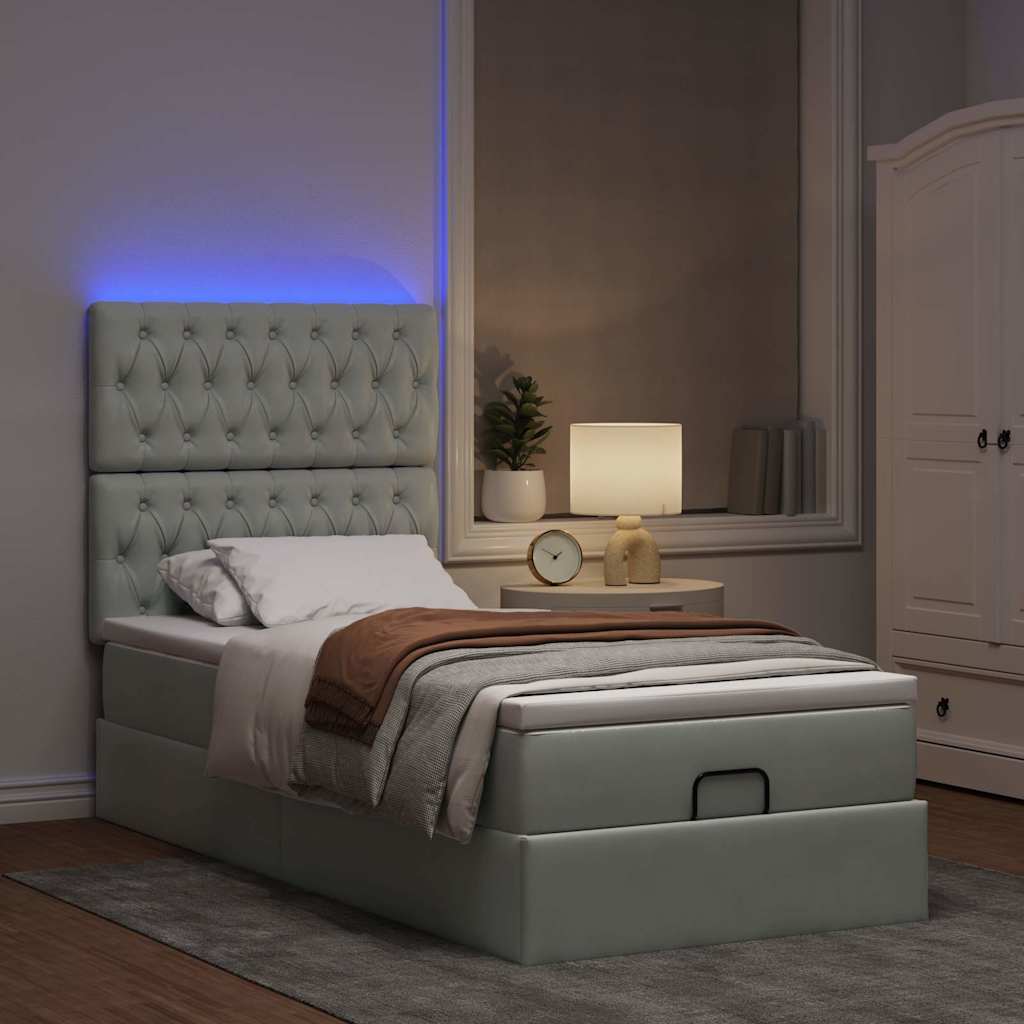 Struttura Letto Pouf con Materassi 80x200 cm in Velluto | homemem39