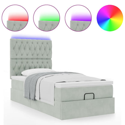 Struttura Letto Pouf con Materassi 80x200 cm in Velluto | homemem39