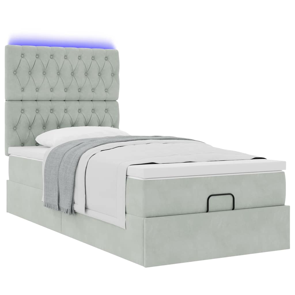 Struttura Letto Pouf con Materassi 80x200 cm in Velluto | homemem39