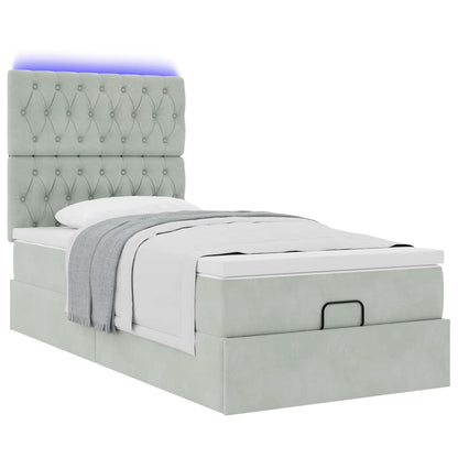 Struttura Letto Pouf con Materassi 80x200 cm in Velluto | homemem39