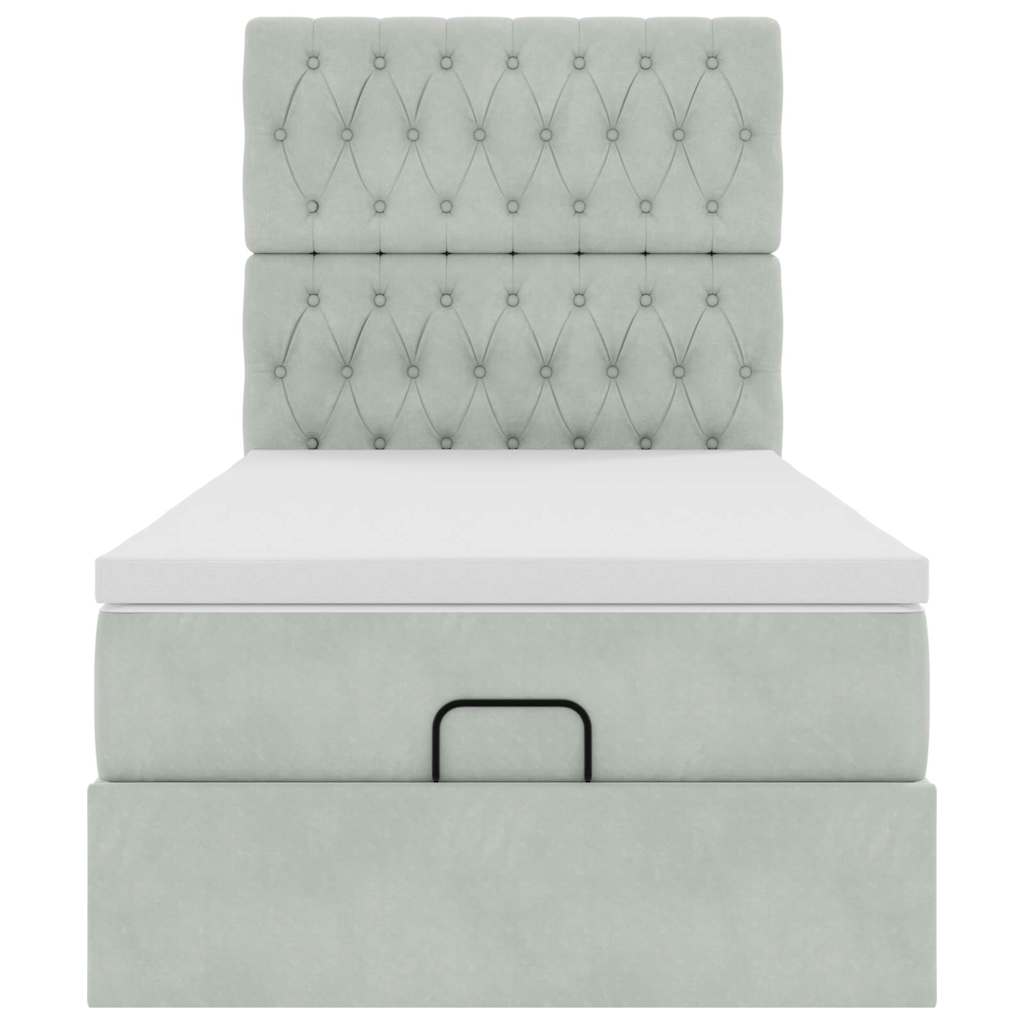 Struttura Letto Pouf con Materassi 80x200 cm in Velluto | homemem39