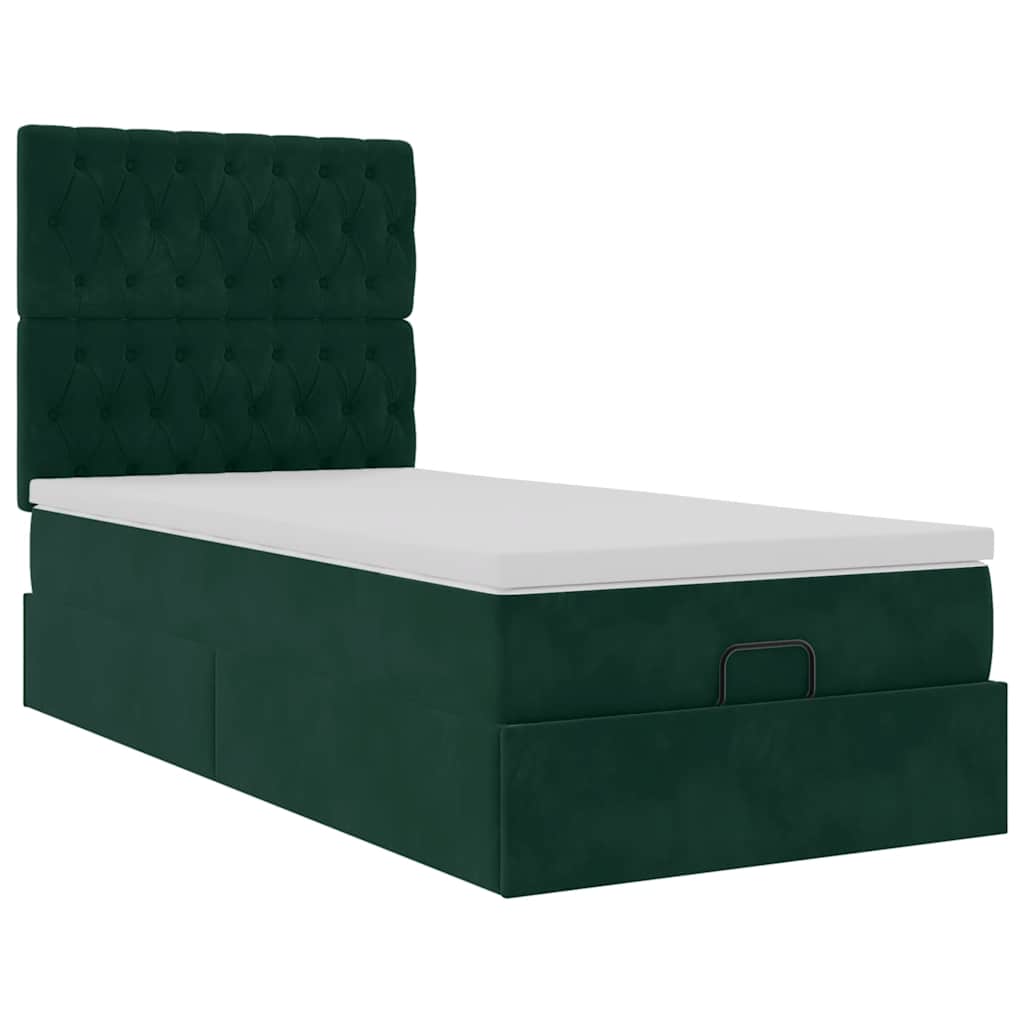Struttura Letto Pouf con Materassi 80x200 cm Velluto