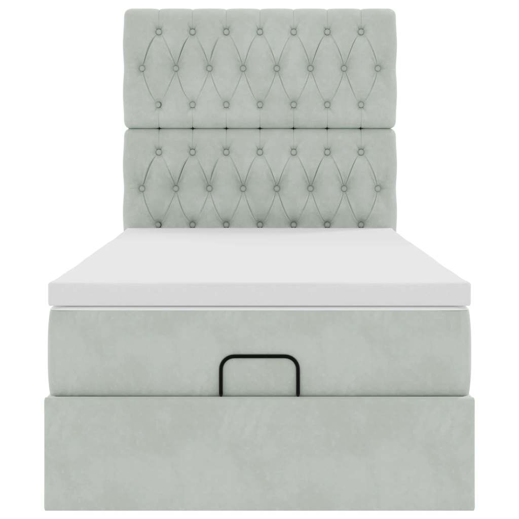Struttura Letto Pouf con Materassi 90x200 cm in Velluto