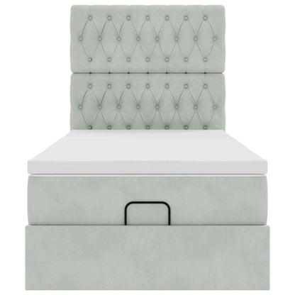 Struttura Letto Pouf con Materassi 90x200 cm in Velluto