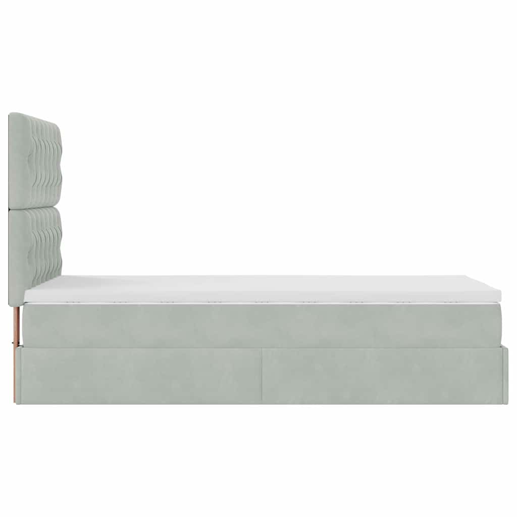 Struttura Letto Pouf con Materassi 90x200 cm in Velluto