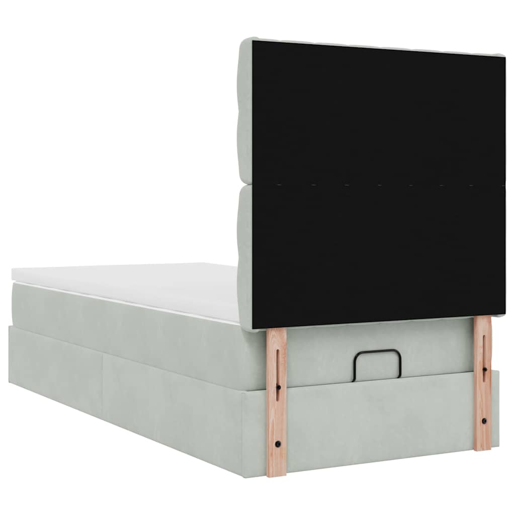 Struttura Letto Pouf con Materassi 90x200 cm in Velluto