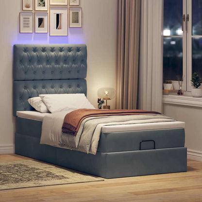 Struttura Letto Pouf con Materassi 90x200 cm in Velluto | homemem39