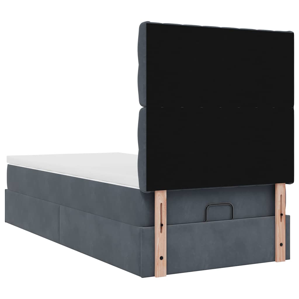 Struttura Letto Pouf con Materassi 90x200 cm in Velluto | homemem39