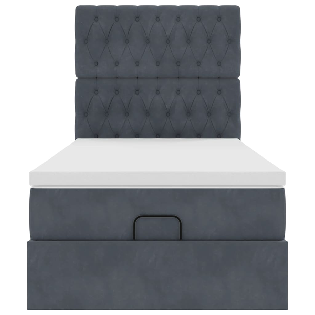 Struttura Letto Pouf con Materassi 100x200 cm Velluto