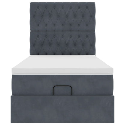 Struttura Letto Pouf con Materassi 100x200 cm Velluto